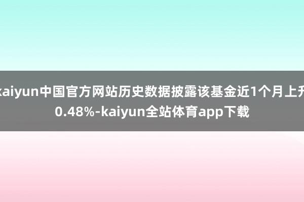 kaiyun中国官方网站历史数据披露该基金近1个月上升0.48%-kaiyun全站体育app下载
