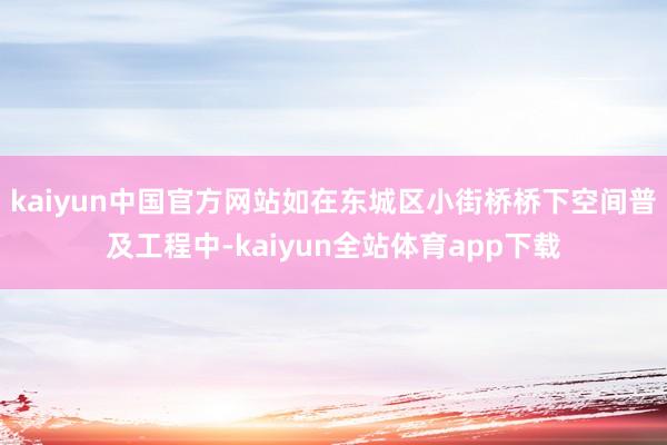 kaiyun中国官方网站如在东城区小街桥桥下空间普及工程中-kaiyun全站体育app下载