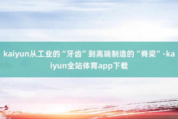 kaiyun从工业的“牙齿”到高端制造的“脊梁”-kaiyun全站体育app下载