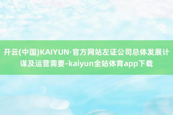 开云(中国)KAIYUN·官方网站左证公司总体发展计谋及运营需要-kaiyun全站体育app下载